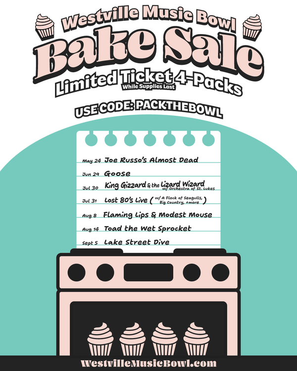 Westville Music Bowl flyer promoting a limited ticket four-pack