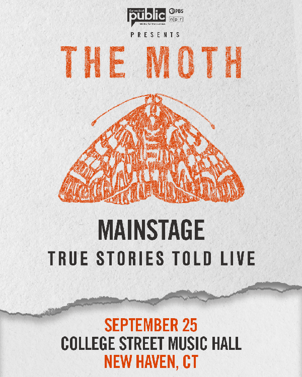 The Moth Mainstage show admat with moth illustration